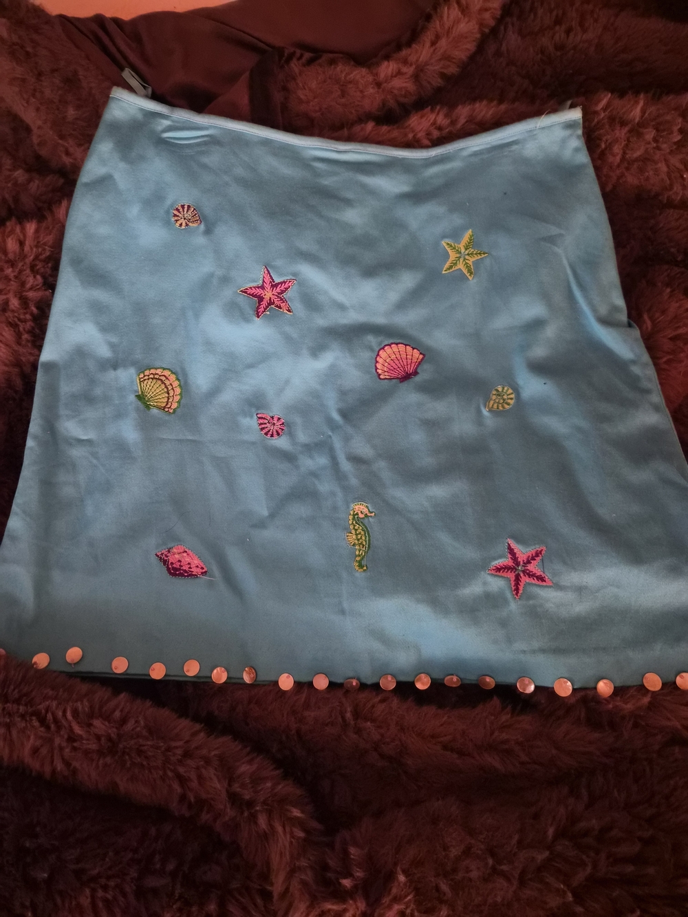 Bamboo Traders Embroidered Beach Mini Skirt Size 10 Y2K Coastal
